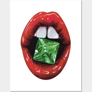 Lips with Emerald Posters and Art